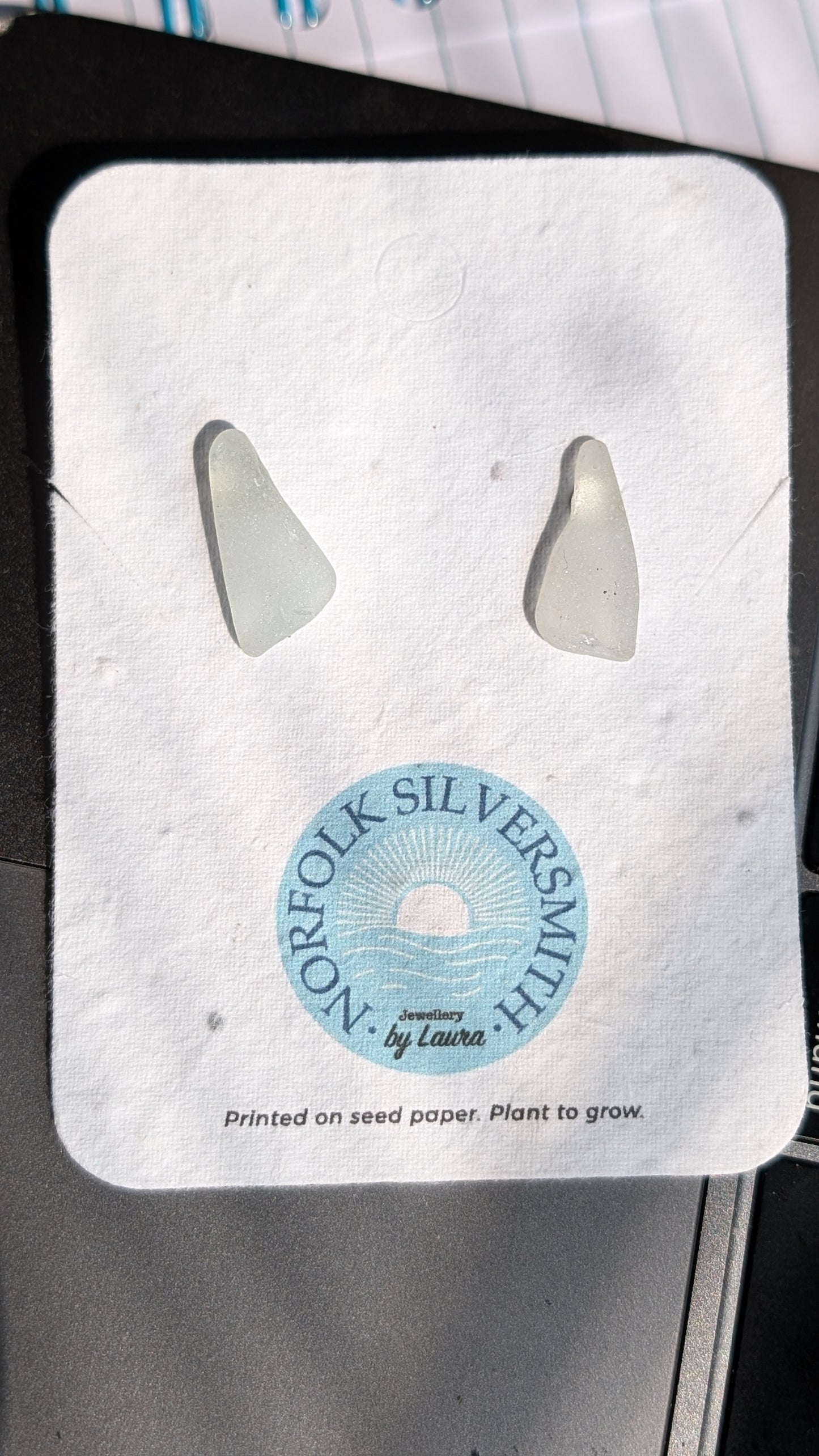 Irregular pairs - sea glass stud earrings
