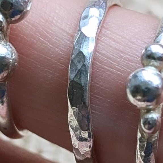Hammered stacking ring