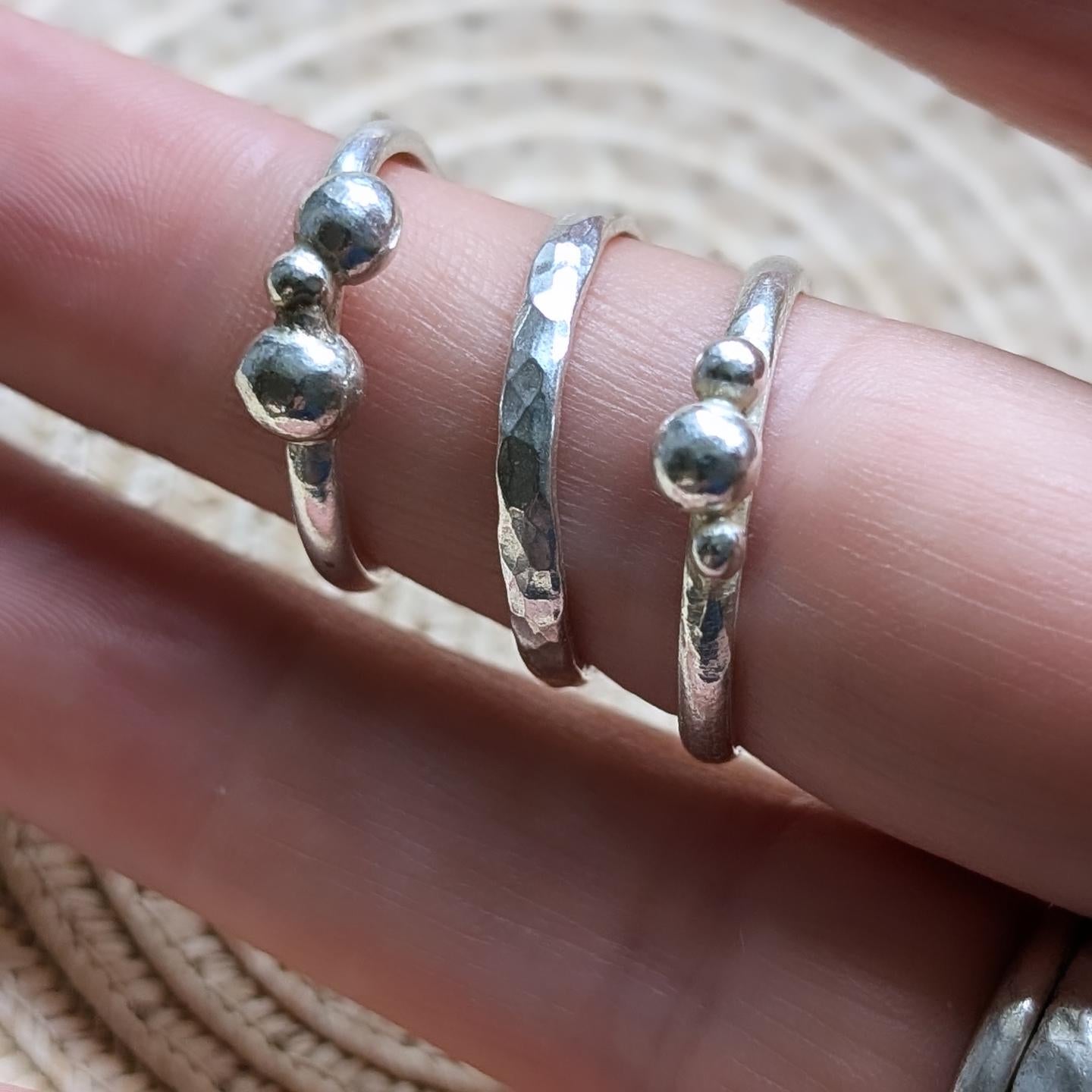 Chunky stacking ring with granules (IN STOCK)