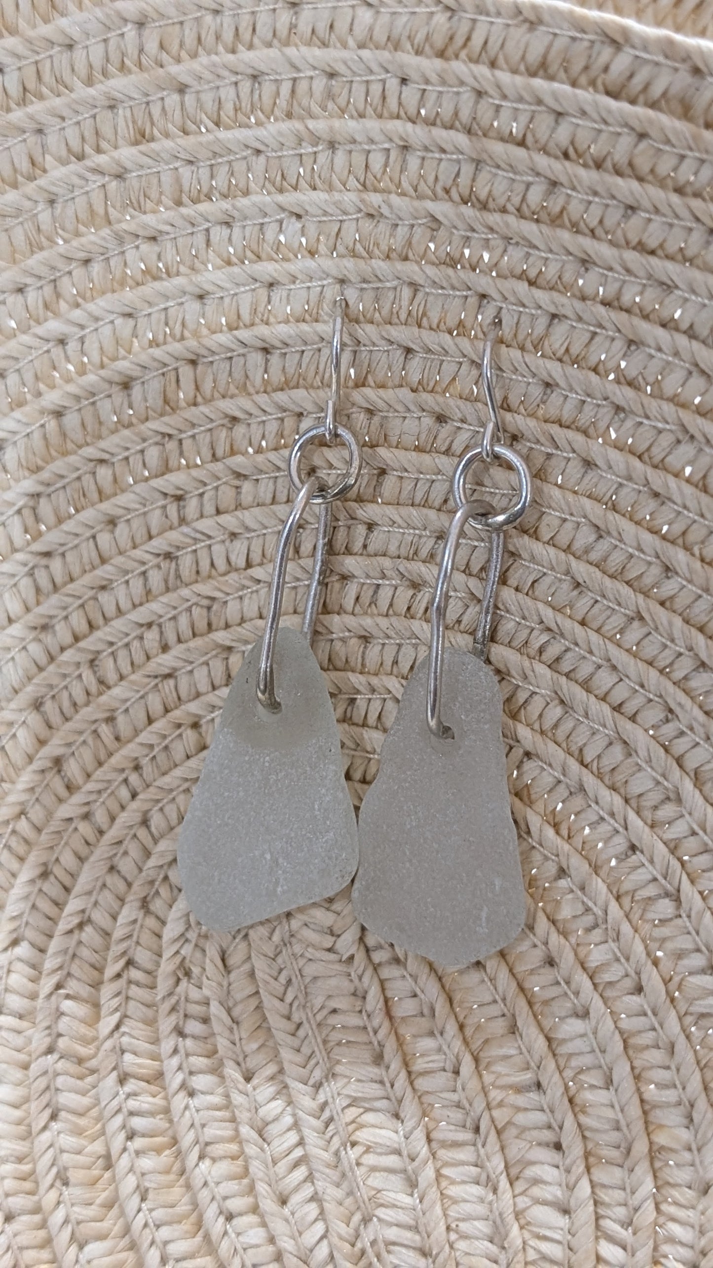 Dangle Irregular pairs - sea glass hook earrings